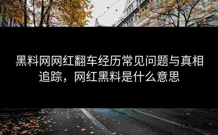 黑料网网红翻车经历常见问题与真相追踪，网红黑料是什么意思