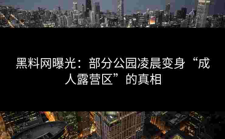 黑料网曝光：部分公园凌晨变身“成人露营区”的真相