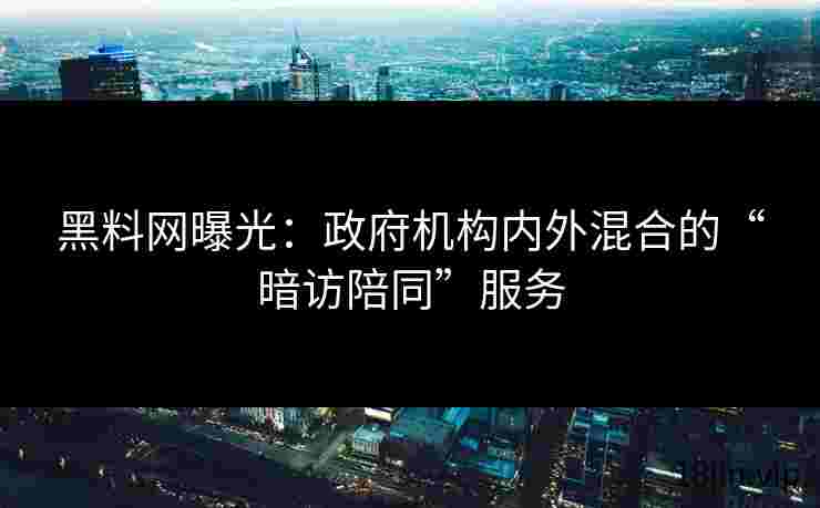 黑料网曝光：政府机构内外混合的“暗访陪同”服务